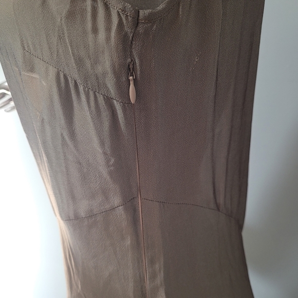 Asya Italian Design Sheer Tan High Low sleeveless Dress Small - Picture 7 of 13